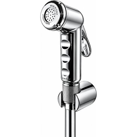 Schläfer 811211 Doccetta per Bidet Universale, Doccino Bidet e Shut off in Abs e Doccetta Igienica per Idroscopino con Flessibile 120 cm e staffa a parete. Modello Sara. Cromo (1/5)