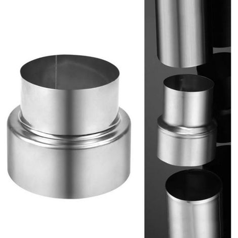 Réducteur de tuyau de cheminée - - Inox - 100→80 mm - Hauteur 86 mm - Anti-corrosion (1/3)