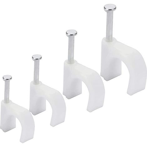 Câble Ethernet électrique (lot de 400), 6-10 mm - Serre-câbles électriques avec goujons en fer pour câbles Cat5, Cat6, RG6, RG59, RJ45 et TV (1/4)