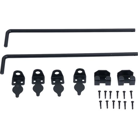 Lot de 2 verrous de sécurité pour portail, tige de retenue de 45,7 cm (18 pouces) en acier au carbone avec revêtement en poudre noir, étanche, pour clôture en bois (1/5)