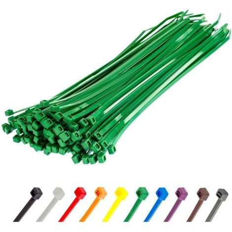 Kabelbinder 100 Stück 22,2kg Zugfestigkeit UV 200 mm x 4,8 mm Grün (1/5)