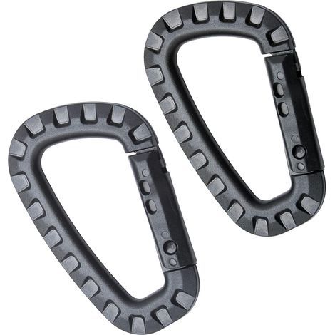 8 Pieces Plastic Carabiner, Tactical Carabiner, Black Carabiner, D-Shaped, (Black) 8.455cm (1/5)