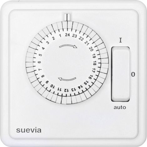 Suevia SU280447 Unterputz-Zeitschaltuhr analog Tagesprogramm 1200 W IP20 EIN/AUTO/AUS-Programm