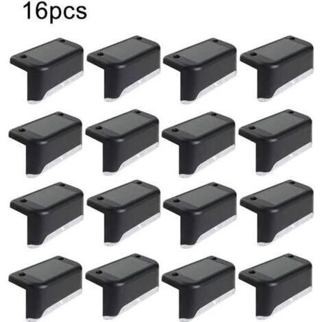 Lampe solaire LED pour terrasse - Matériau ABS - Étanchéité IP65 - 16 LED - Éclairage d'escalier solaire - Usage extérieur