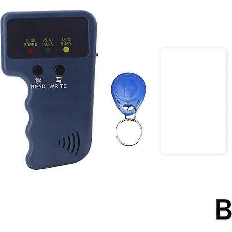 Lecteur/copieur de cartes d'identité RFID portable 125 kHz + étiquette/carte, 1 copieur et 1 clé