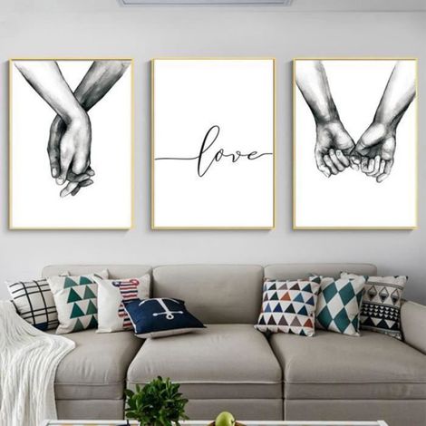 Peinture sur toile - - Abstrait - 3 Pcs - 21x30 cm - Décoration murale contemporaine (1/4)