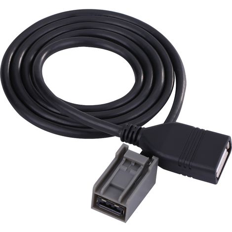 Câble adaptateur/rallonge audio USB 2.0 AUX de 60 cm pour voiture, compatible avec les modèles Honda et Mitsubishi de 2009 et ultérieurs. (1/5)