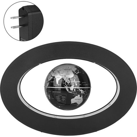 Boule flottante lévitation magnétique électronique avec éclairage LED, décoration de bureau, modèle argenté, prise américaine (1/5)