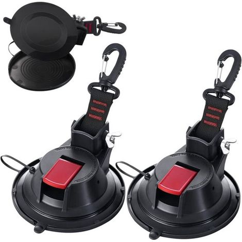 Ancrage à ventouse en 2 parties - charge maximale 30 kg - ventouses extra fortes de 12 cm pour surfaces lisses - idéal pour le camping et la maison (1/4)