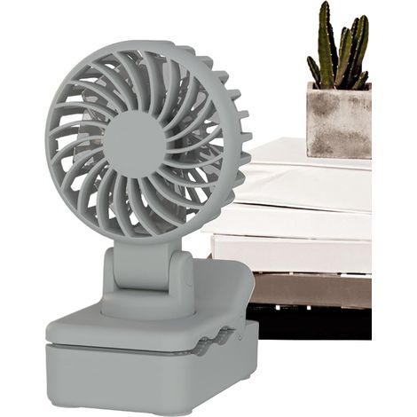 Petit ventilateur de bureau rechargeable par USB, portable et à pince, silencieux et rafraîchissant, avec un flux d'air puissant (6 x 7 x 10,6 cm) (1/5)