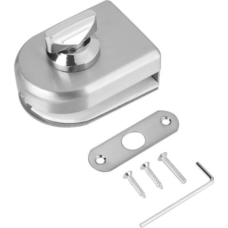 Poignée de verrouillage de porte en verre en acier inoxydable 10-12 mm, ouverture/fermeture, pour usage domestique, hôtelier et salle de bain.-AquaForge (1/5)