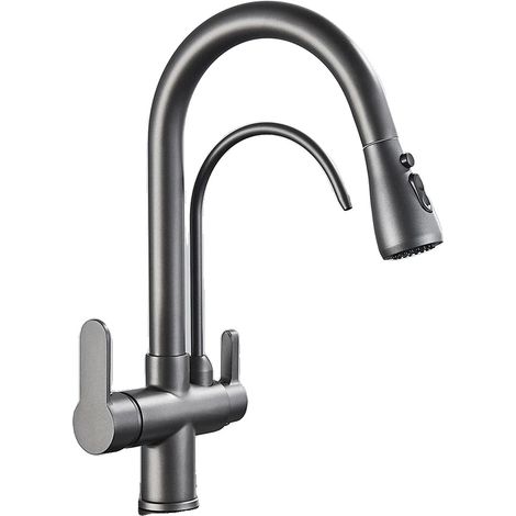 Grifo con caño giratorio de 360° y diseño de doble manija. (1/2)