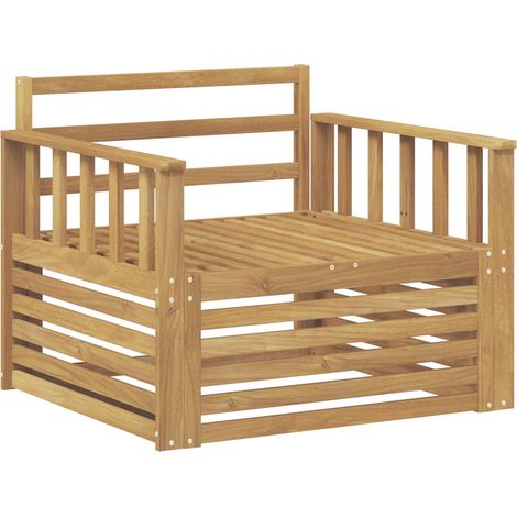 Outdoor Sofa Solid Acacia Wood White vidaXL (1/5)