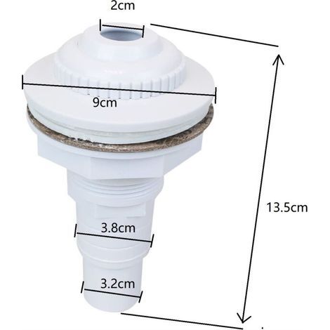 Buse de refoulement pour Piscine Hors Sol avec connecteur pour Tuyau 32 et 38 mm - Blanc (1/2)
