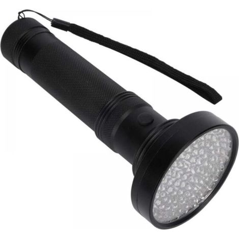 100 LED UV Flashlight (Black), Fluorescent Flashlight for Detecting Banknotes and Cosmetic Masks (1/4)