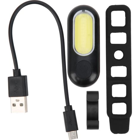 Phare arrière vélo USB rechargeable étanche, lumière COB rouge et blanche pour sécurité cycliste (1/5)