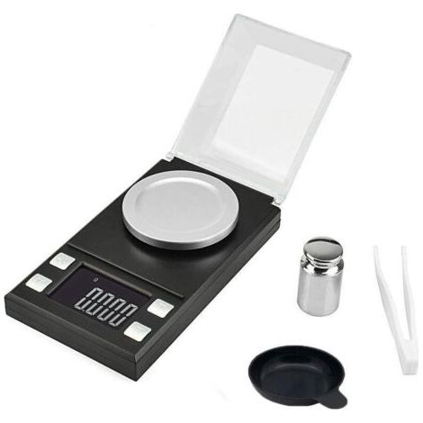 Balance Numérique, Balance de Poche avec Ecran LCD, Balance Electronique 0.001-50g avec Balance Haute Précision, Mini Balance Intelligente Portable Milligram avec Fonction de Tare et De calibrage (1/5)