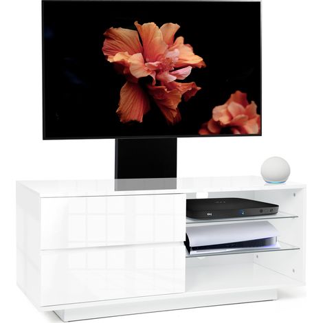 Centurion Supports Gallus Gloss White with 2- Drawers and 3-Sheves 32"-55" LED/ LCD/ Plasma Cabinet TV Stand with Mounting Arm (1/5)