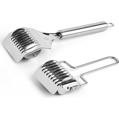 2 PCS Stainless Steel Manual Pasta Cutter Roller Kitchen Cutter Household Pasta Tools Noodles Spaghetti Shallot Kitchen Dough Cutter Tools Trellis Roller (1/5)