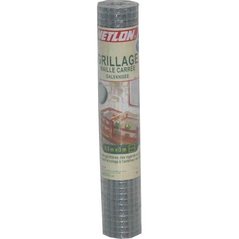 Grauer geschweißter Tierzaun, H.0,5 x B.3 m, Maschenweite H.12 x B.12,7 mm Centrale Brico