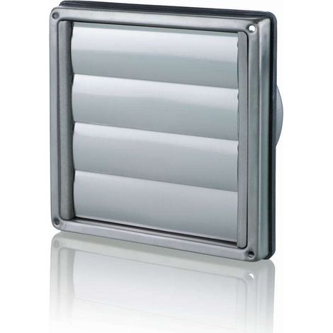 Clapet extérieur DN150 inox brossé lamelles 180x180 mm