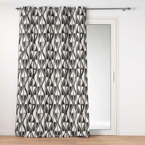 Rideau à Œillets "Ikaris" 140x260cm Noir & Blanc (1/5)