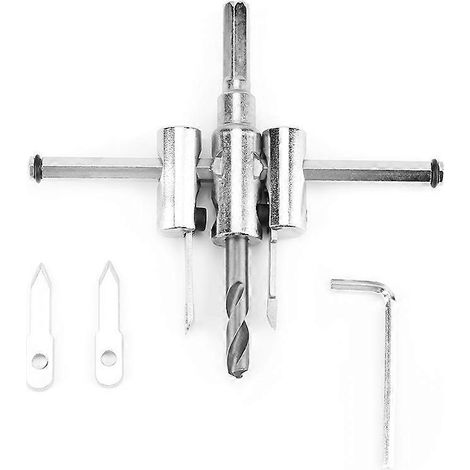 30–120 mm verstellbarer silberner Kreislochsägen-Bohrer-Set Heimwerker-Holzbearbeitungswerkzeug