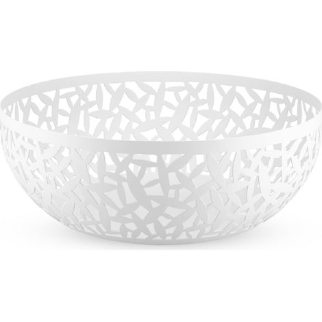 Alessi Cactus MSA04/29 W Fruttiera Traforata, Acciaio Colorato con Resina, Bianco, 29 cm (1/4)