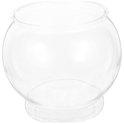 1 Bocal À Poissons Plastique Pet Transparent Rond 18x18x17cm Résistant Chocs Pour Bureau Et Décoration Aquatique (1/5)