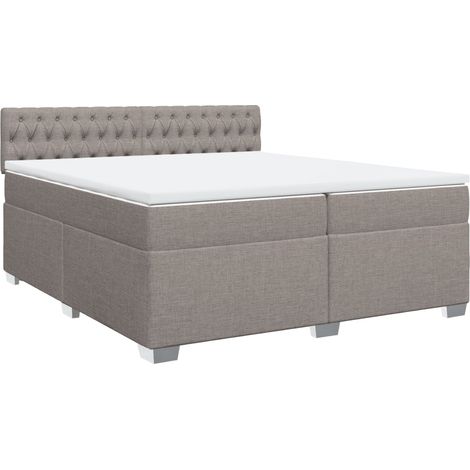 Maison Exclusive - Giroletto a Molle con Materasso Tortora 200x200 cm in Tessuto (1/5)