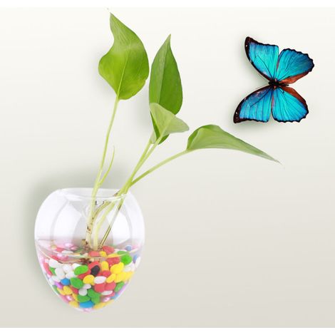 Jarrón de cristal para colgar plantas en la pared – sistema hidropónico decorativo, recipiente para acuario doméstico – juego de 6