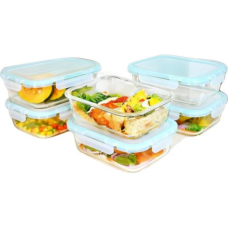 Contenitori per alimenti, chiusura ermetica, senza BPA, 6 x 1520 ml (1/2)