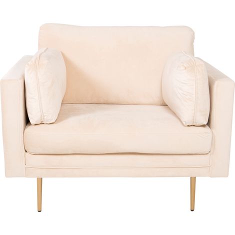 Boom Fauteuil en velours, Beige clair.