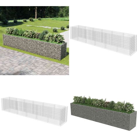 Lit surélevé à gabion Acier galvanisé 540x90x100 cm - Jardinière En Gabion - Jardin - Décoration Extérieur - Bac Plante - Pot Fleuri - Home & Living (1/5)