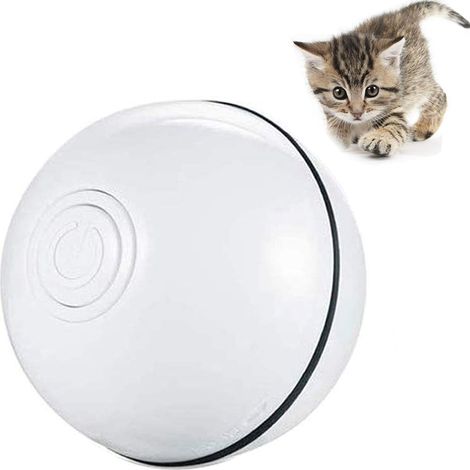 Balle interactive pour chat avec lumière LED, rotation à 360°, rechargeable par USB, stimule l'instinct de chasse des chatons. (1/4)
