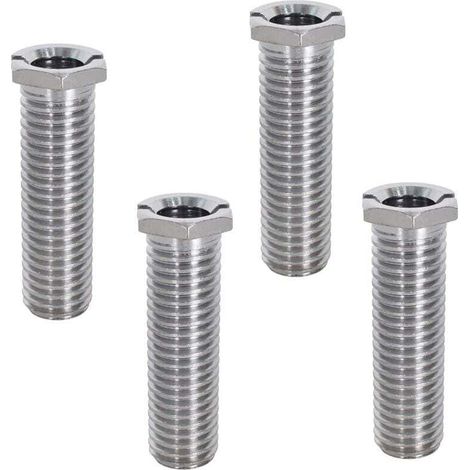 Set mit 4 Spülbecken-Siebschrauben, 45 mm, Edelstahl, Hohlgewindeschrauben für Spülbecken-Siebstopfen - Crezuo