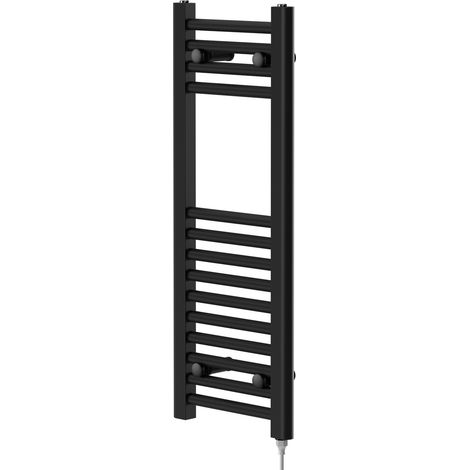 Colore Matt Black 800mm x 300mm Straight Electric Heated Towel Rail (1/5)