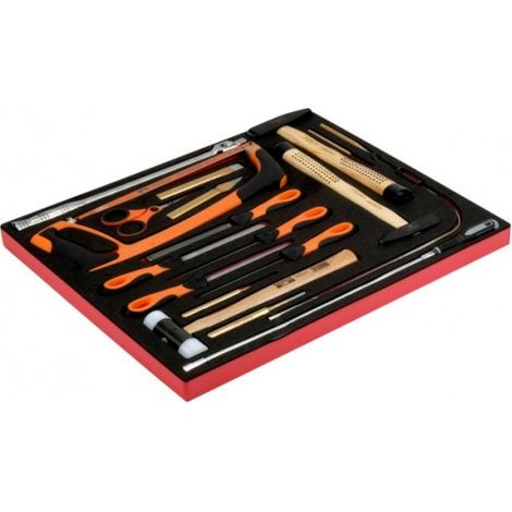 BAHCO - Jeu d'outils de frappe et limes, module mousse 3/3 Fit&Go - 19 pcs