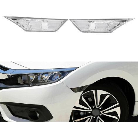 Feux de Position Latéraux Menés, Lampe Sidemarker Comp, Paire de Clignotants Latéraux avec Ampoules Led 20559010 de Remplacement pour Civic 2016-2021(blanche)