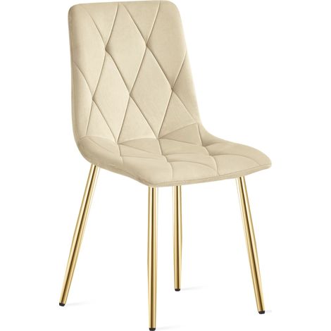 Sedia Libra - velluto beige chiaro / gambe dorate x 1 (1/5)
