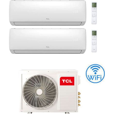 Climatizzatore Condizionatore TCL Elite serie F Wifi R32 Dual Split Inverter 9000 + 9000 BTU con U.E. MT1420 Classe A++/A+