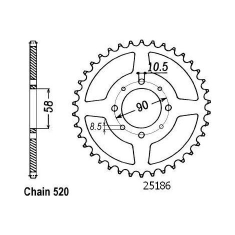 Couronne Acier - 520 - 41 Dents - Made in Germany