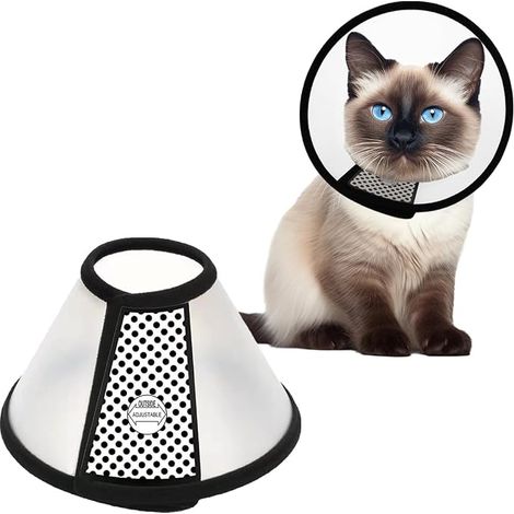 Adjustable Plastic Cone Neck Protector, Anti-bite Protection Cone Collars Suitable for Small and Medium Cats Weighing Between and lbs (22-25 cm) (1/5)