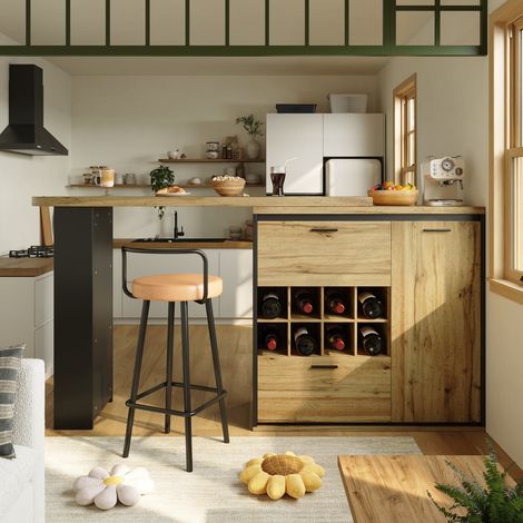 Table extensible 138–220 x 39 x 105 cm en bois, idéale pour cuisine et séjour (1/5)