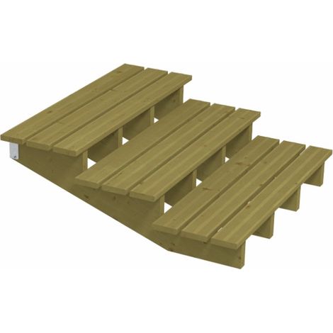 Plus Außentreppe Kiefer 3 Stufen 120 cm breit Schritttiefe 39 cm Außentreppe (1/3)