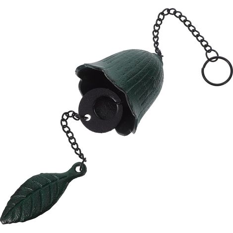 Carillon Éolien Rétro en Fer Vert, Pendentif Clochette de Feuille, Cloche à Vent Simple Suspendue pour Décoration Balcon, Jardin et Temple, Accessoire Décoratif Couleur Aléatoire (1/5)