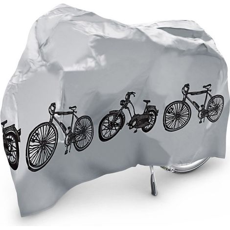 TrAdE Shop Traesio - Telo Protettivo Biciclette Bici Moto Scooter Impermeabile 185x97 Grigio Lavabile - (1/2)