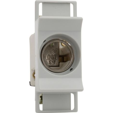 Socle pour fusible D02, 63A, E18, 1 pôle fixation par encliquetage avec capot