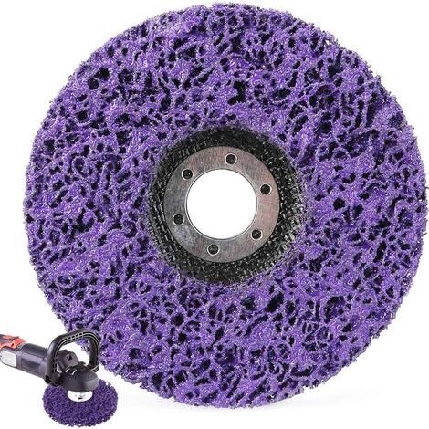 Disques de Nettoyage, Disques Pour Meuleuse d'Angle 125 mm Disque de Nettoyage Préliminaire Poly Strip Roue Disques pour Meuleuse d'Angle, 125X 22 mm(Violet) (1/5)