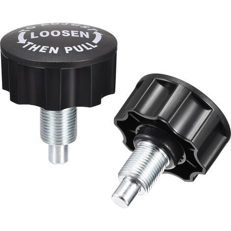 Set of 2 M18 spring-loaded knobs - Replacement parts for home, fitness, and height adjustment - Black (1/5)